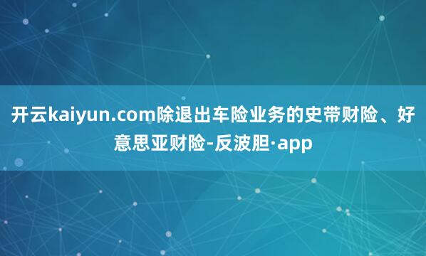 开云kaiyun.com除退出车险业务的史带财险、好意思亚财险-反波胆·app