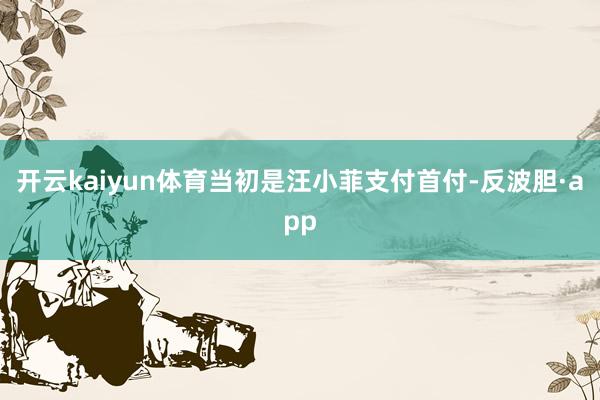 开云kaiyun体育当初是汪小菲支付首付-反波胆·app