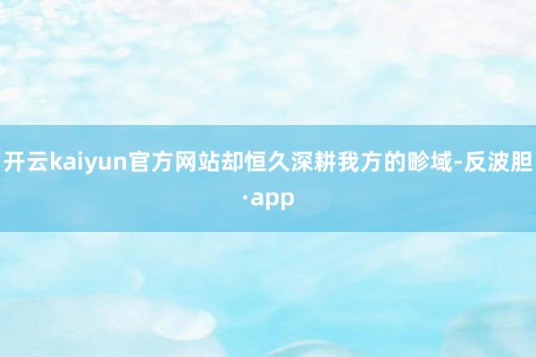 开云kaiyun官方网站却恒久深耕我方的畛域-反波胆·app