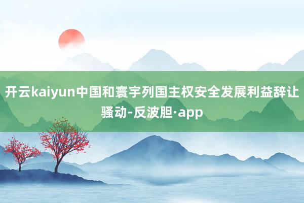 开云kaiyun中国和寰宇列国主权安全发展利益辞让骚动-反波