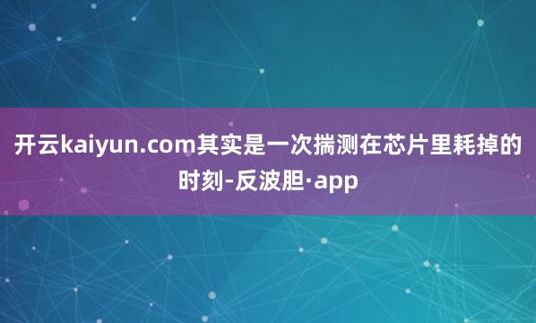 开云kaiyun.com其实是一次揣测在芯片里耗掉的时刻-反波胆·app