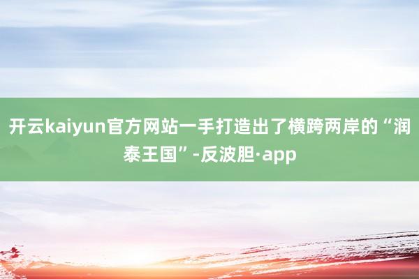 开云kaiyun官方网站一手打造出了横跨两岸的“润泰王国”-