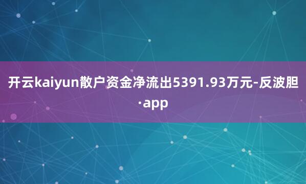 开云kaiyun散户资金净流出5391.93万元-反波胆·a