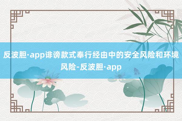 反波胆·app诽谤款式奉行经由中的安全风险和环境风险-反波胆