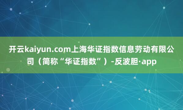 开云kaiyun.com上海华证指数信息劳动有限公司（简称“