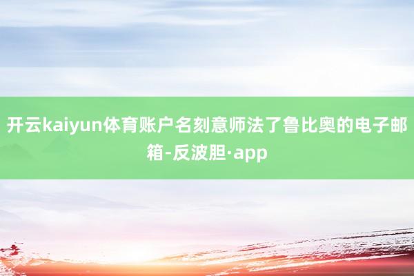 开云kaiyun体育账户名刻意师法了鲁比奥的电子邮箱-反波胆