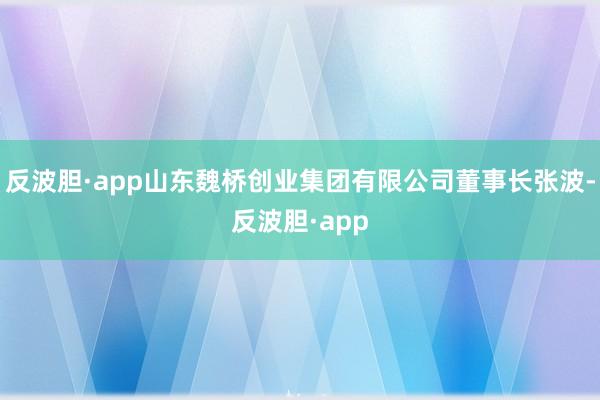 反波胆·app山东魏桥创业集团有限公司董事长张波-反波胆·a