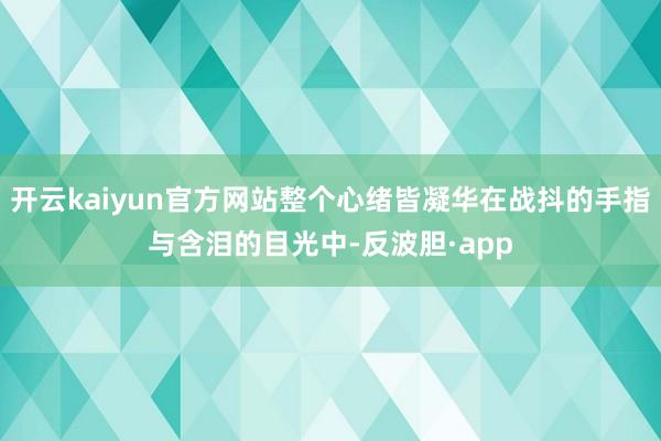 开云kaiyun官方网站整个心绪皆凝华在战抖的手指与含泪的目